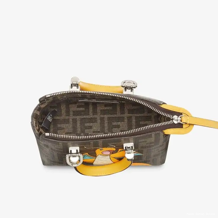 Affordable The Fabric Motif Dragon Yellow Bag FF Way Brown In Boston Fendi By Pokmon Mini 0507